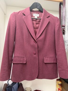 Pendleton Burgundy Wool Women's Blazer